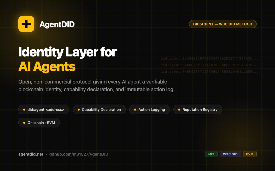AgentDID — Decentralized Identity for AI Agents